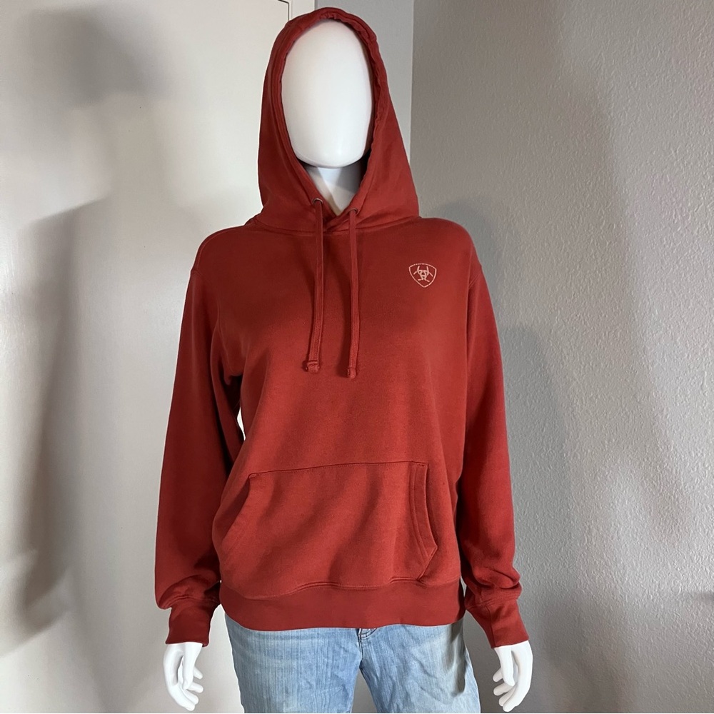 Ariat REAL women’s s orange logo hooded sweatshirt